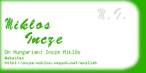 miklos incze business card